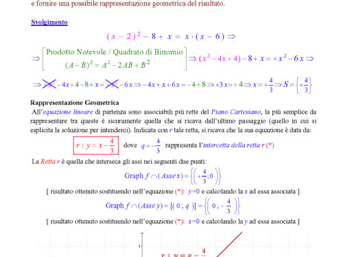 Equazioni Algebriche di Primo Grado Intere  (Ex. 457.081)