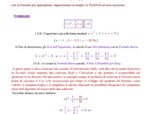 Equazioni di Secondo Grado Intere con Delta Uguale a Zero (Ex. 692.041b) (Articolo Doppio)